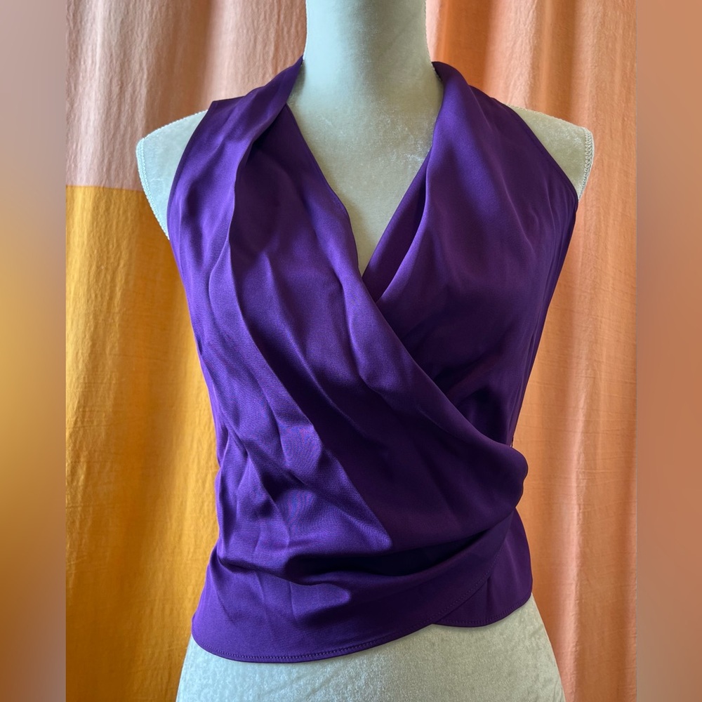 NWT Lafayette 148 Purple Wrap Blouse - New With Tags